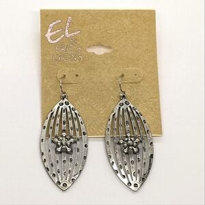 Erica Lyons Oxidized Leaf Earrings